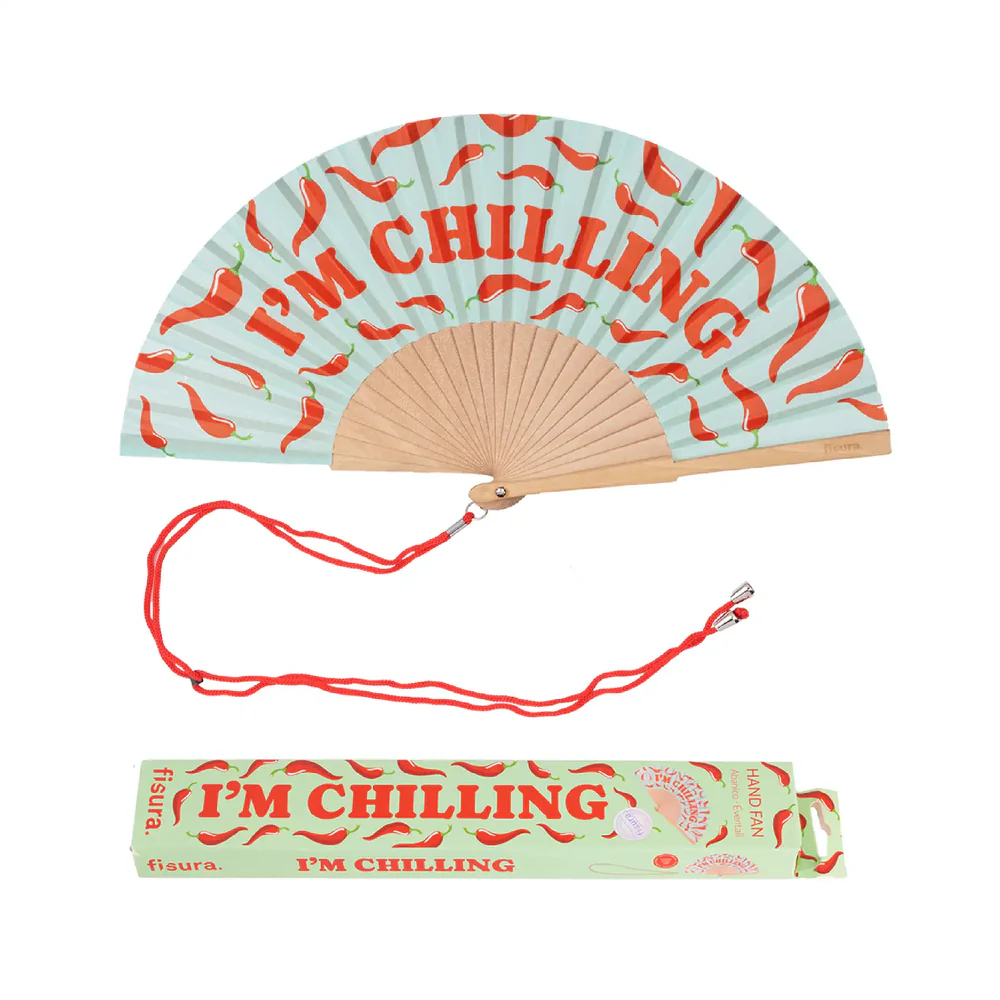 Leque Abanico "I'm Chilling" (cor menta)
