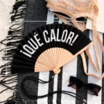 Abanico “Qué calor” negro