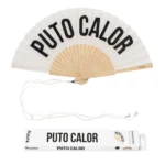 Abanico “Puto calor” blanco fisura