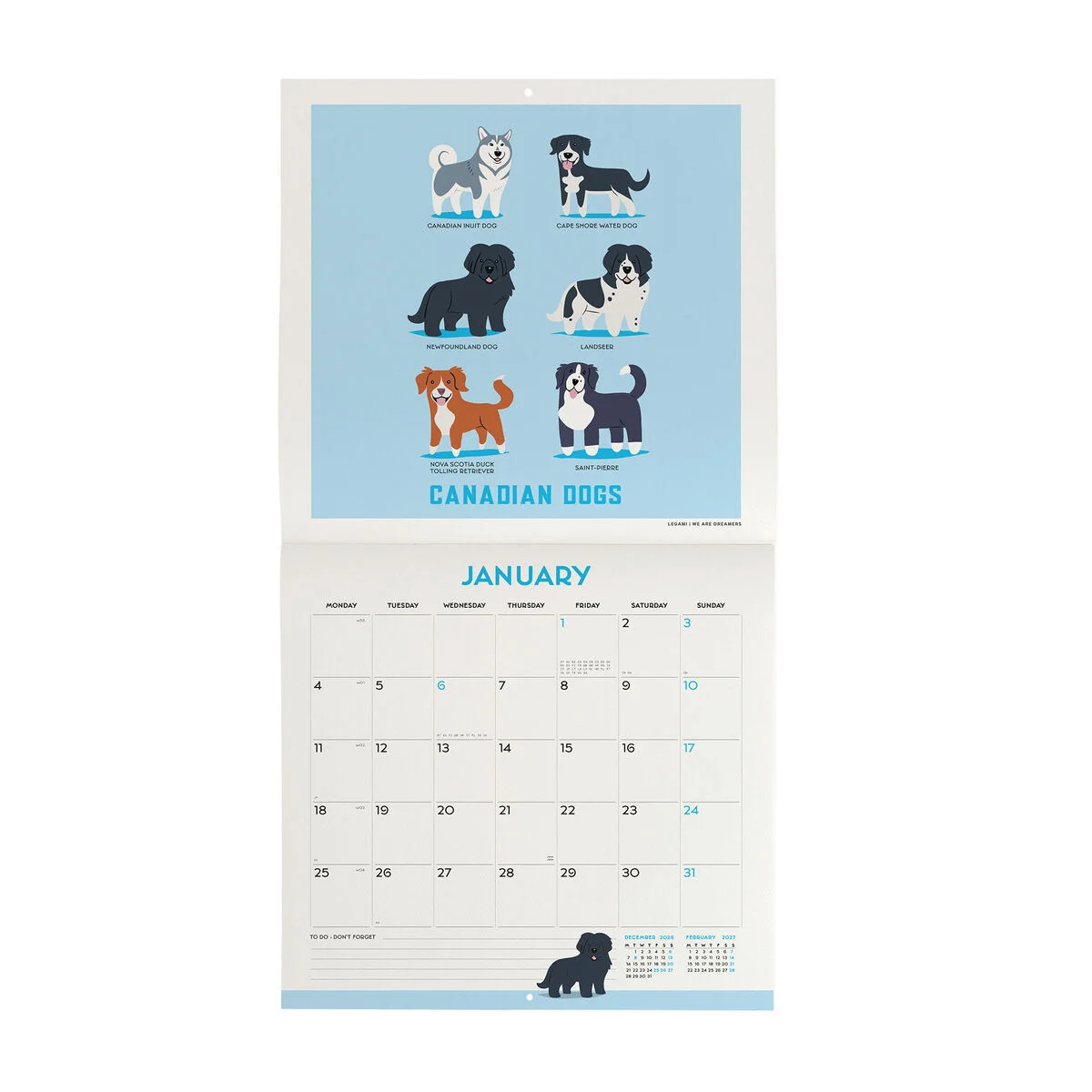 Calendário parede quadrado 2027 Legami: Cães - Image 2