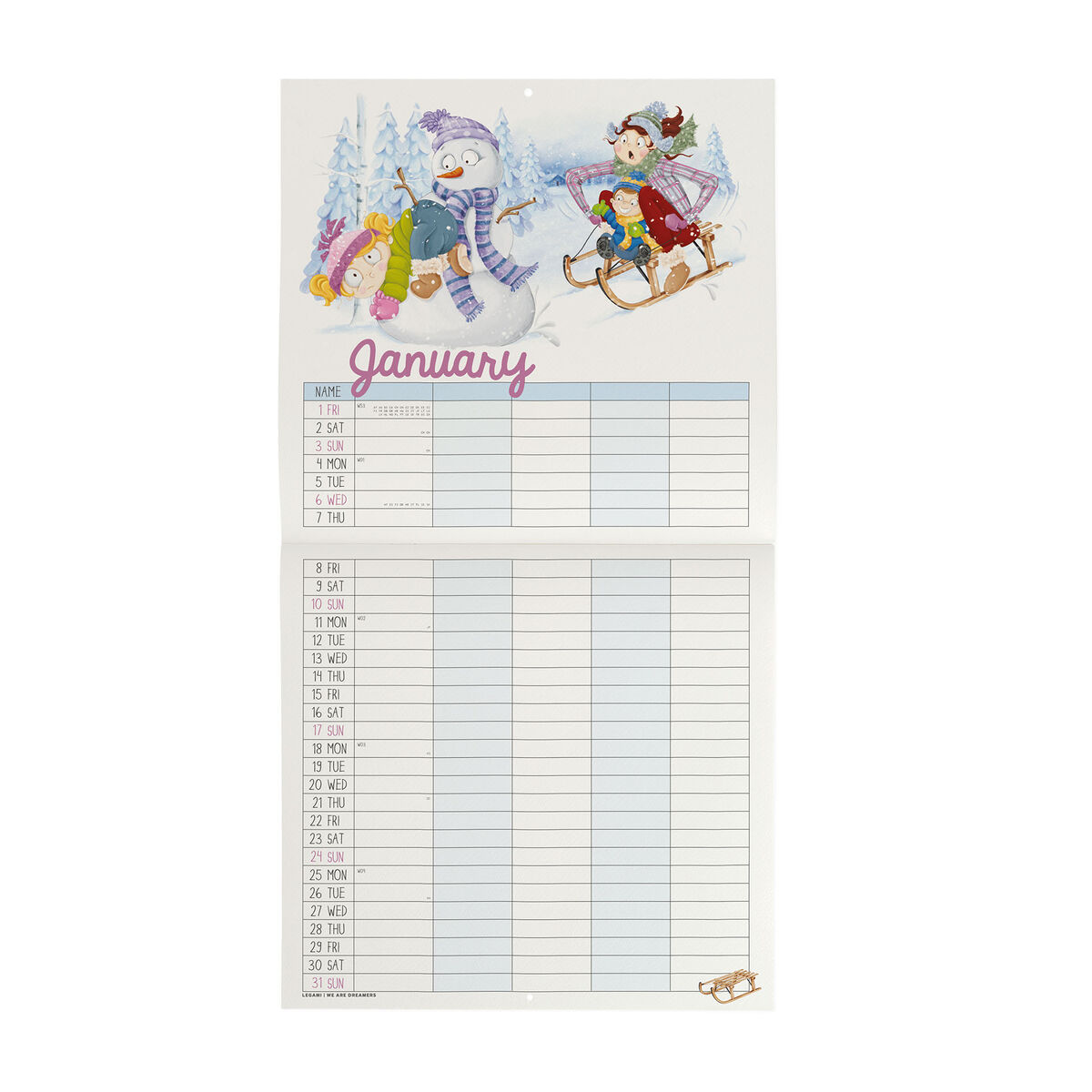 Calendário parede quadrado + Planeador Familiar 2027 Legami: Super Mum - Image 2