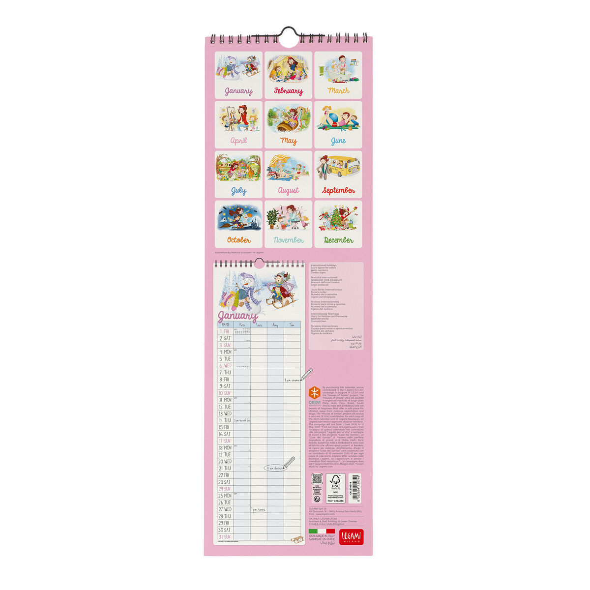 Calendário parede Alto 2027 + Planeador Familiar Legami: Super Mum - Image 3