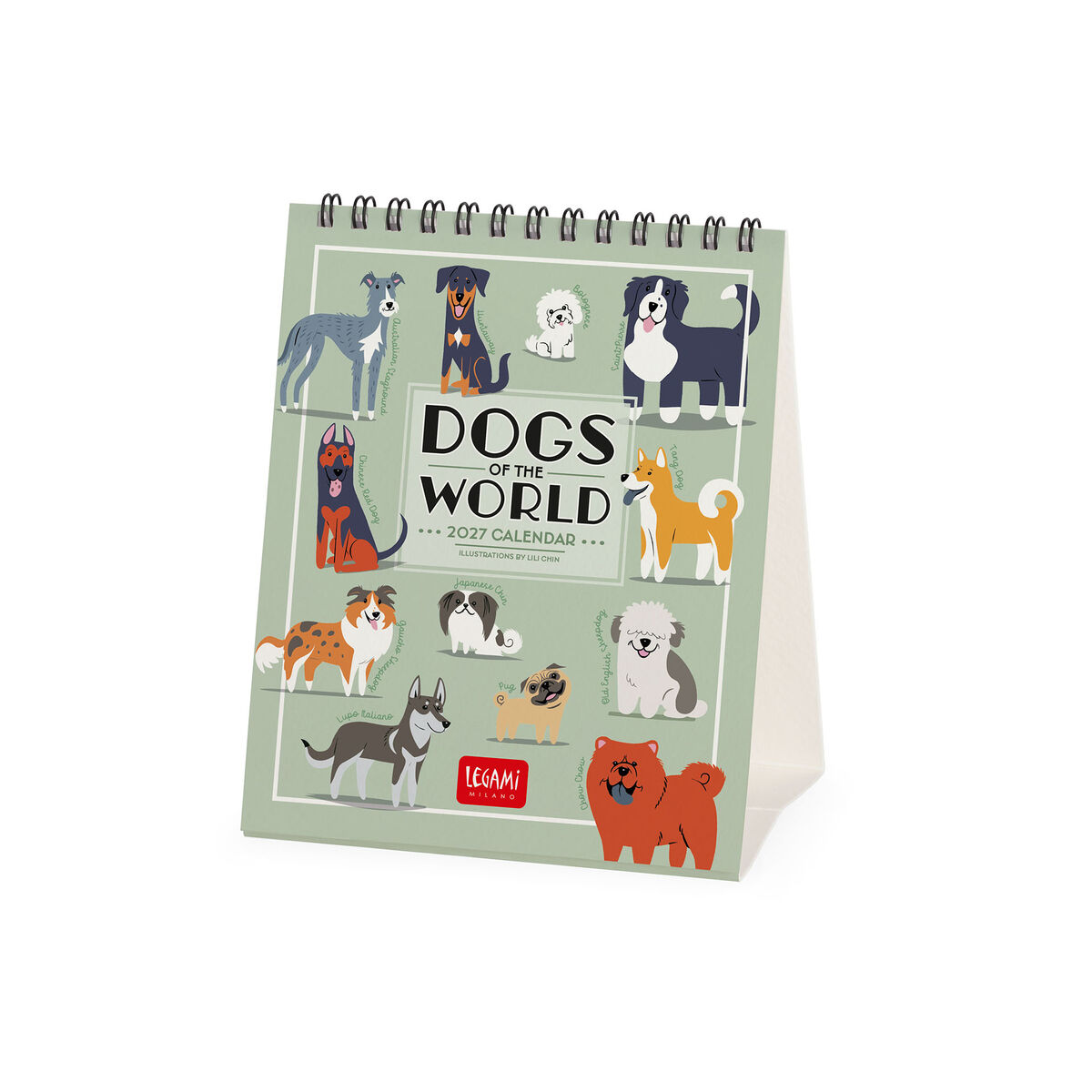 Calendario de Mesa 2027 - 12 x 14,5 cm - Dogs of the World