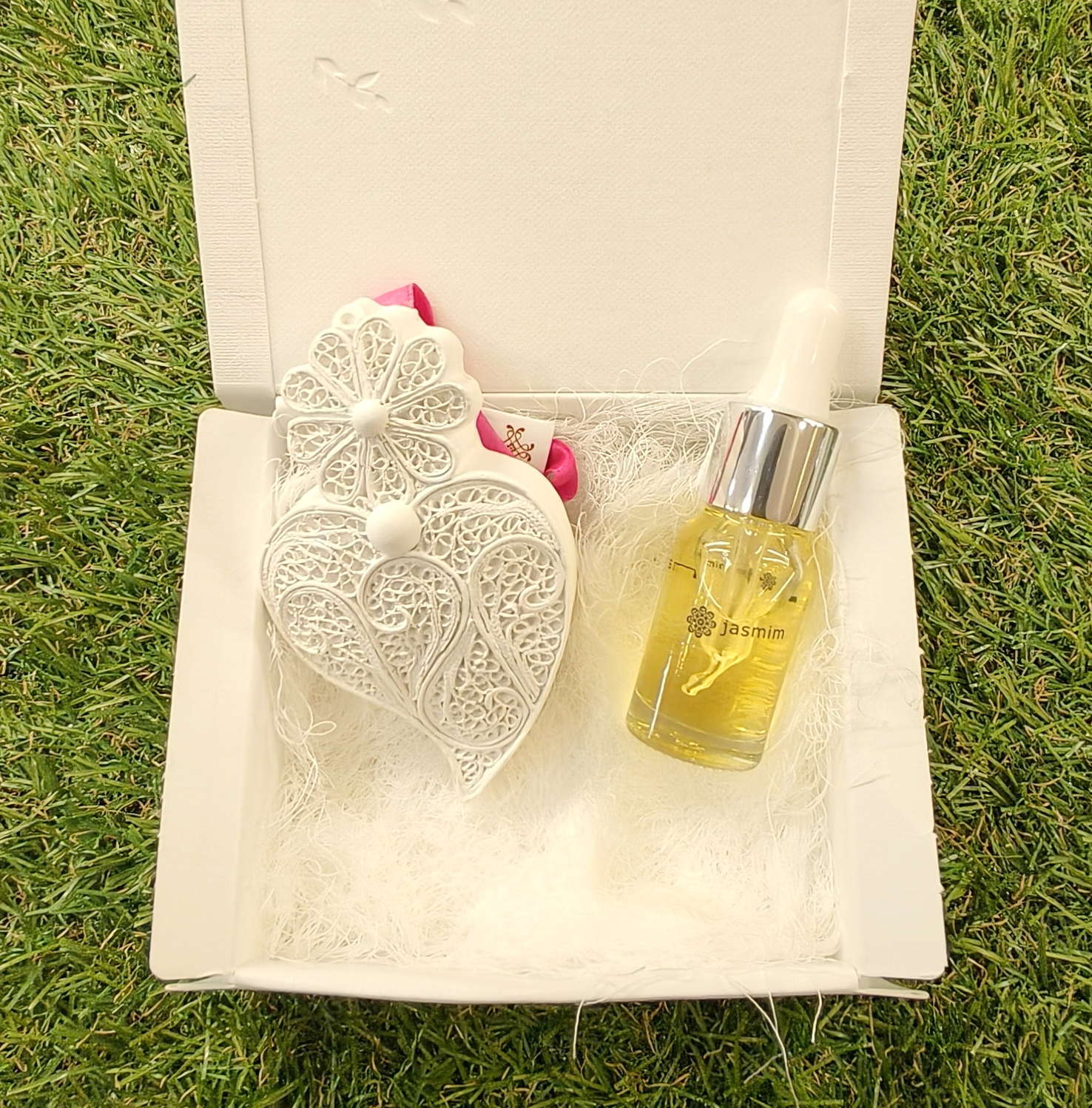 Conjunto Coração grande Branco + recarga 10ml Jasmim - Image 2