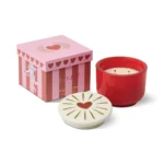 Paddywax Charmed 8oz/226g Red Glass Candle with Heart Lid - Wild Fig & Rose
