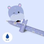 EP0068 - Caneta apagável Hippo "Hip Hippo Hooray!": Legami - Não se preocupe: a ponta arredondada apaga o texto sem deixar vestígios na página. Diâmetro da ponta: 0,7 mm. - Tinta: azul. - Comprimento: 15cm - Marca: Legami