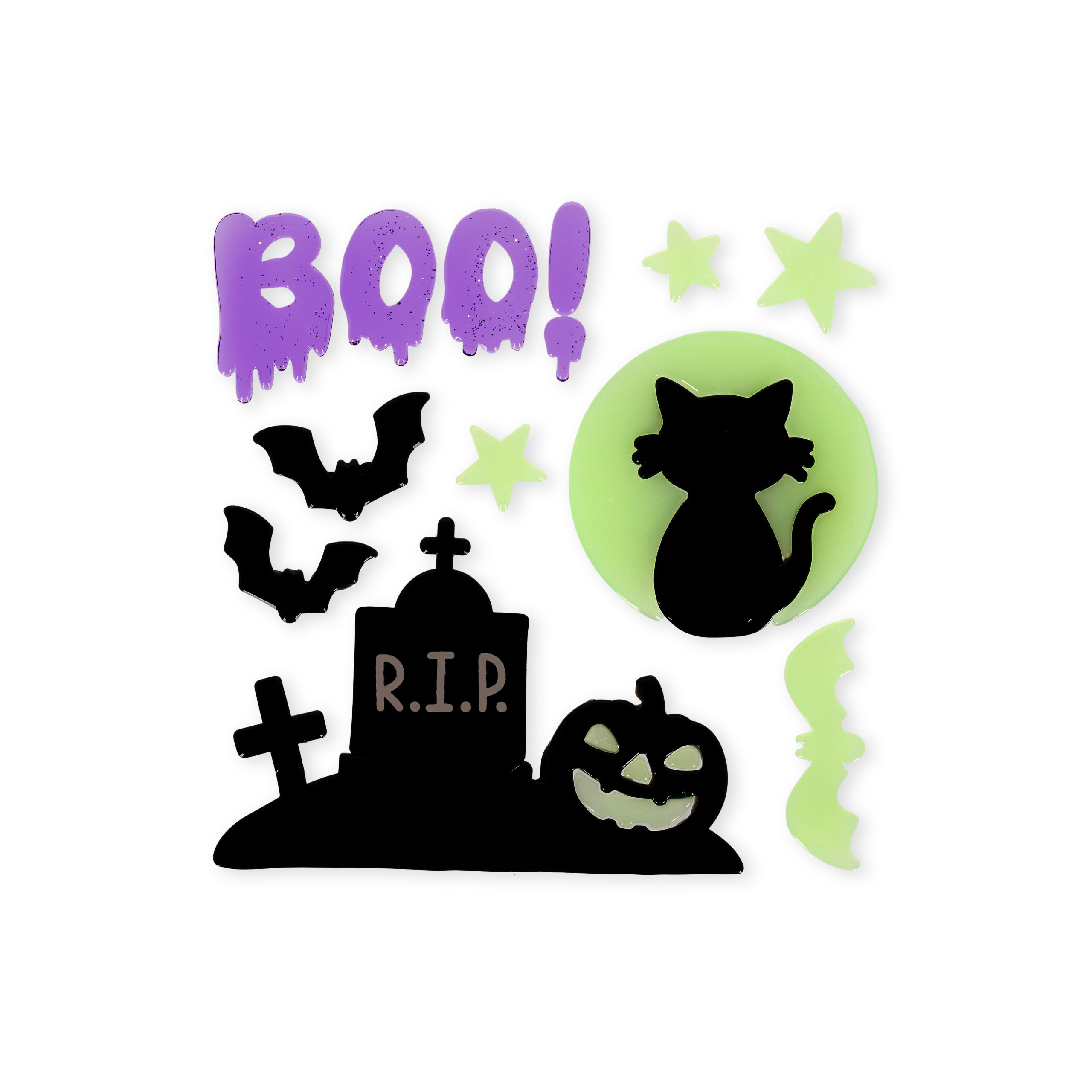 Conjunto Stickers que Brilham no Escuro Halloween: Cemitério - Image 3