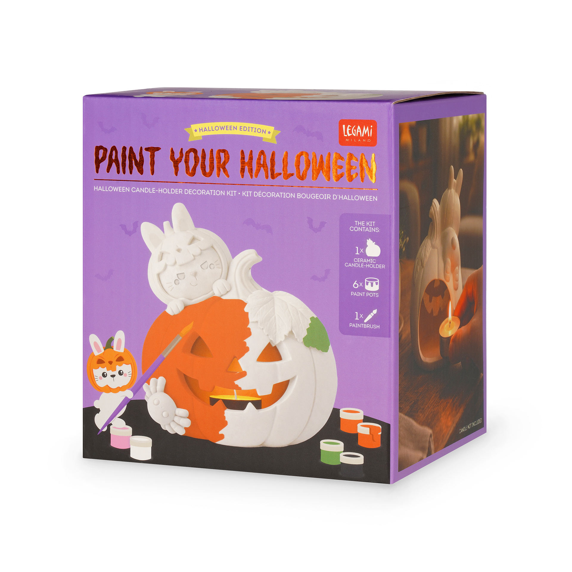 Pinta o teu Castiçal Abóbora de Halloween: Kit Completo - Image 7