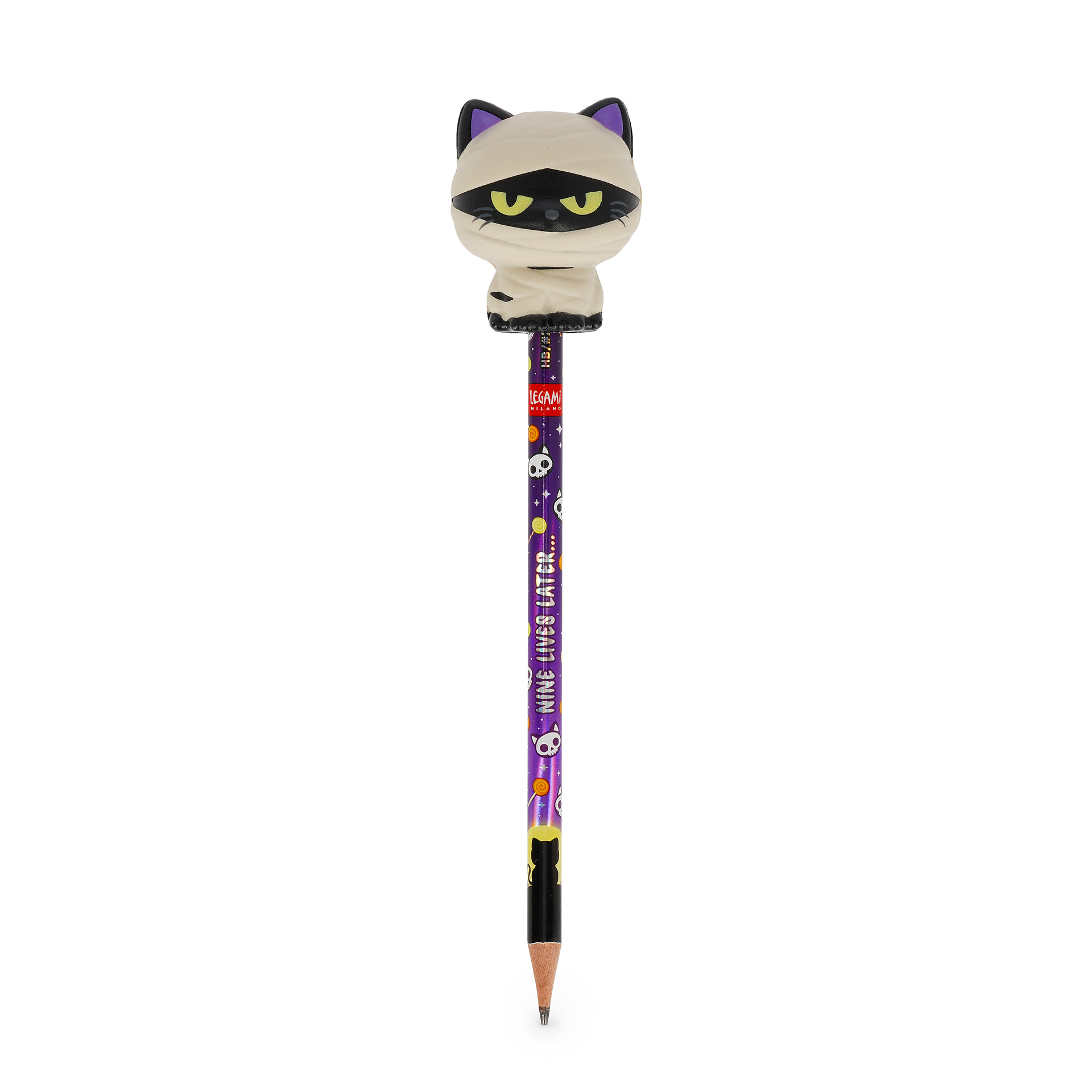 – PSQ0009 – Lápis com Squishy Gato Múmia edição Halloween: Legami