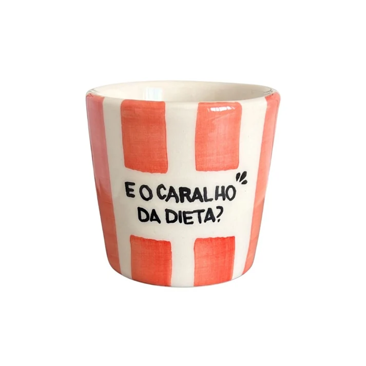 Copo de Café Riscas Laranja: E o caralho da dieta?
