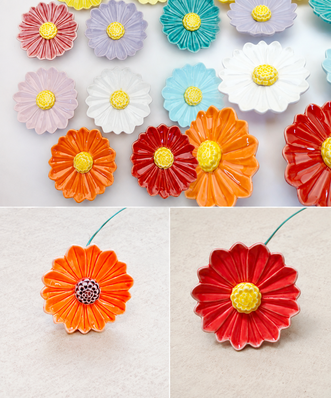 Flor de Cerâmica Gerbera: 1 flor (sortido de cores) - Image 2
