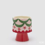 CANDY VASE WITH BASE H.21 D.18 C6 Cod. 1101527A599 Variation PINK MIX EDG