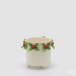 CYLINDRICAL HOLLY VASE WITH BASE H.15 D.14 C6 Cod. 1101536A774 Variation GREEN RED