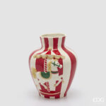 HORSE Joust VASE Amphora H.26 D.21 C6 Cod. 1101540A140 Variation WHITE RED jarra cavalo carrossel edg natal