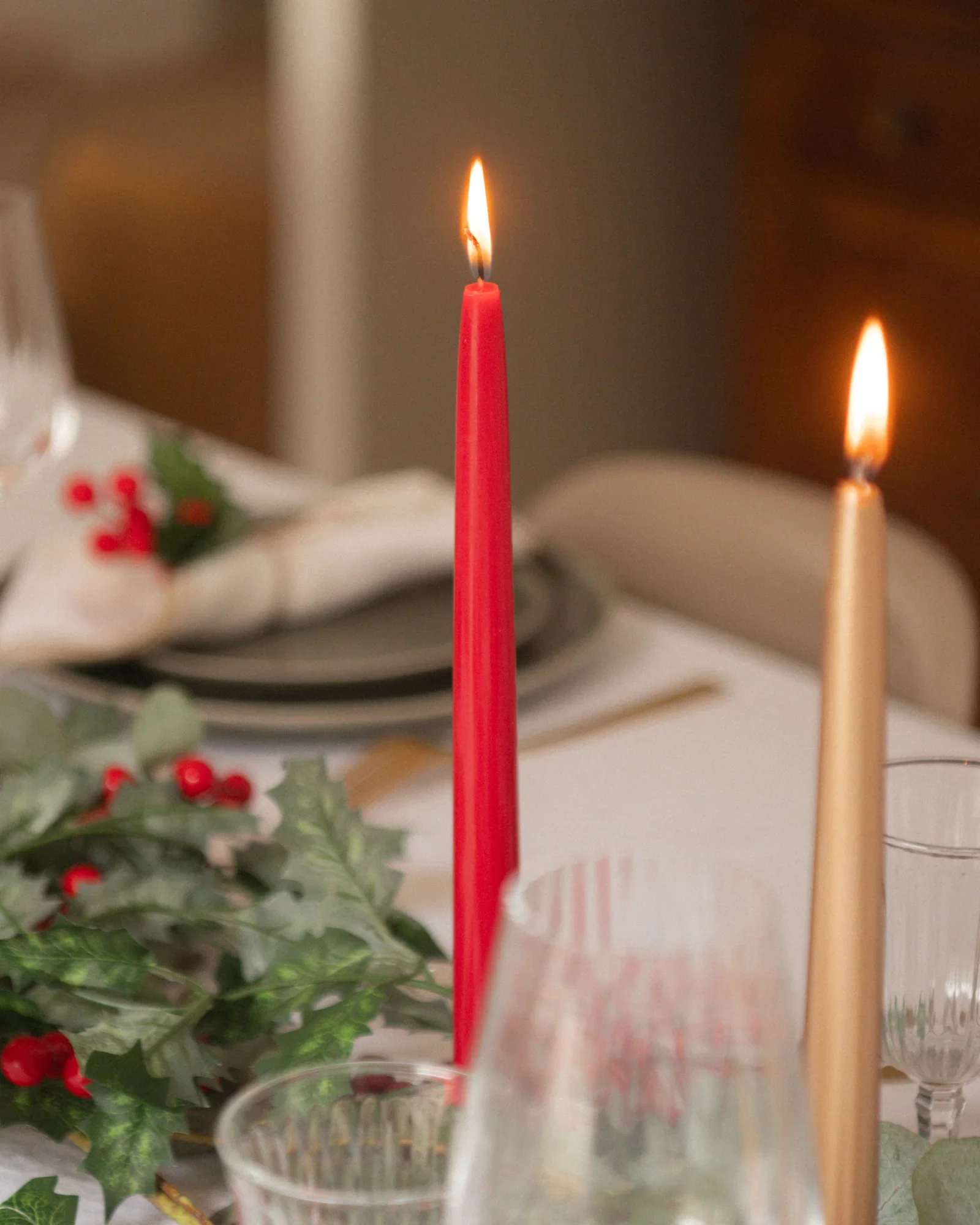 Vela Castiçal Flambeau 29cm Vermelho Natal My Jolie Candle: 1 unidade