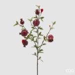 POMEGRANATE BRANCH X7 WITH LEAVES H.76 C4 Cod. 2500030A448 Variation BURGUNDY