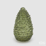 LED PINE CONE DECORATION H.25 D.15 C4 Cod. 8100485A772 Variation DARK GREEN