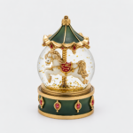 globo de neve cavalo carrossel edg natal WATER SPHERE HORSE CAROUSEL 2 ASS. H.11.5 D.7 C6 Cod. 8102185A774 Variation GREEN RED