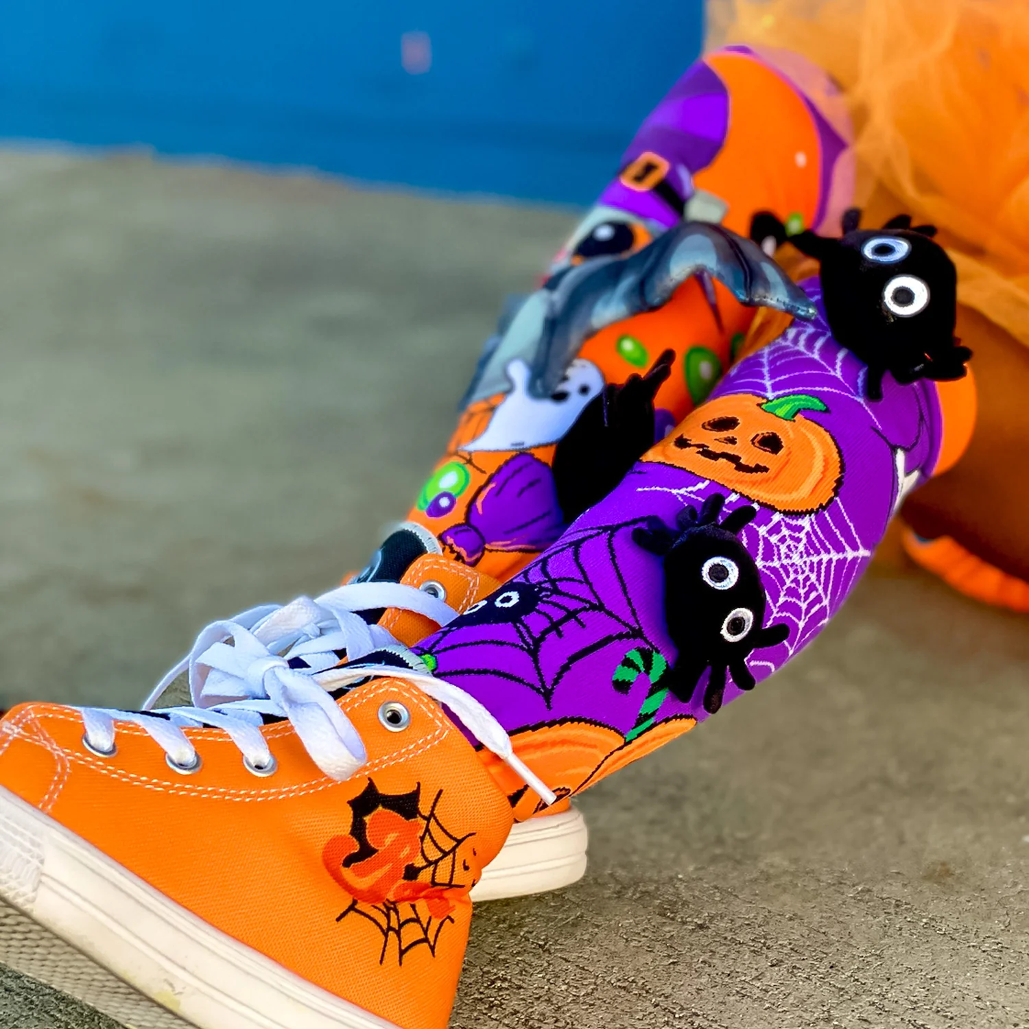 Meias Halloween Socks Morcego e Aranhas – idade 6-99: MADMIA - Image 2
