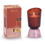 – ESICO-054 – Vela perfumada Iconic Color 200gr Vidro: Teck et Tonka – A coleção Iconic Color,