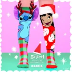 meias natal disney madmia stitch and lilo plaid