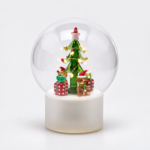TWIST LED SPHERE DECORATION 3 PCS. H.18 D.15 MOV.+LED C6 Cod. 8101782A774 Variation GREEN RED