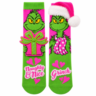 Meias Grinchy Gift Rosa e Verde - idade 3-5: MADMIA