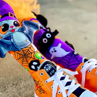 Meias Halloween Socks Morcego e Aranhas – idade 3-5: MADMIA