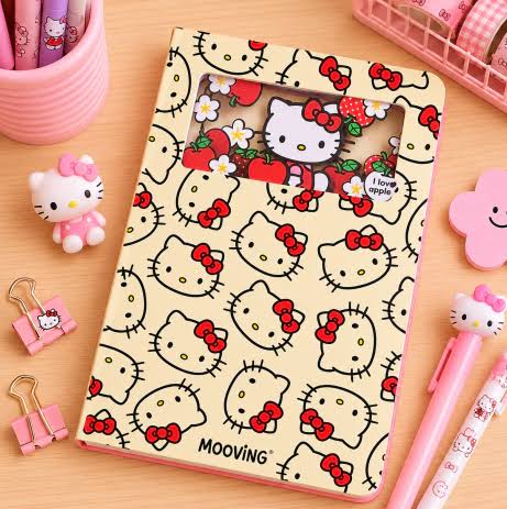 cuadernos premium hello kitty magic layers moving paper