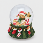 WATER SPHERE BEAR 2 ASS. H.14.5 D.11.5 CARILLON C6 Cod. 8102076A774 Variation GREEN RED globo de neve natal edg