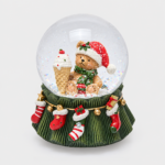 WATER SPHERE BEAR 2 ASS. H.14.5 D.11.5 CARILLON C6 Cod. 8102076A774 Variation GREEN RED globo de neve natal edg