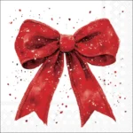 Napkin 33 Fancy bow red/white FSC Mix 33321325