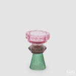 CUP CANDLE HOLDER H.15 D.10 C6 Cod. 4400633A775 Variation GREEN/PINK