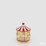 TWIST LED CAROUSEL DECORATION H.17 D.15 MOV.+LED C6 Cod. 8101807A140 Variation WHITE RED Unit price: