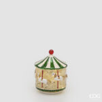 TWIST LED CAROUSEL DECORATION H.17 D.15 MOV.+LED C6 Cod. 8101807A170 Variation WHITE GREEN