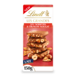 Tablete de Chocolate Lindt LES GRANDES Chocolate de Leite Avelãs e Nougat Crocante 150g - Lindt